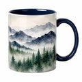 Kaffeetasse mit Berglandschaft 350ml Dunkelblau