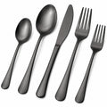 5-teiliges Schwarzes Mattes Besteckset