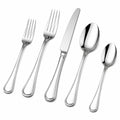 5-teiliges Besteckset Hochglanzpoliert Silber