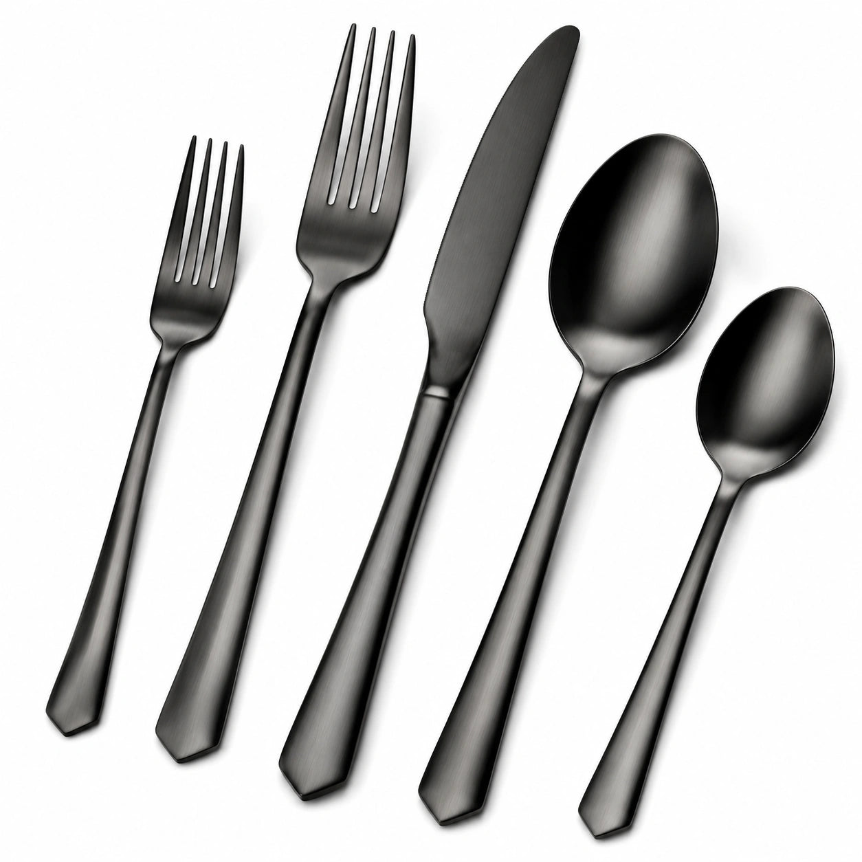 5-teiliges Besteck-Set Schwarz Matt