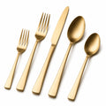 5-teiliges modernes Besteckset in Gold