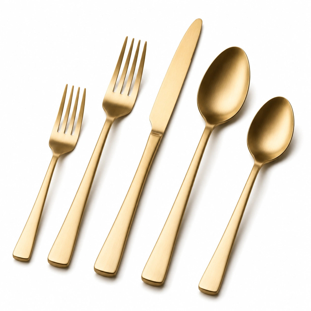 5-teiliges modernes Besteckset in Gold
