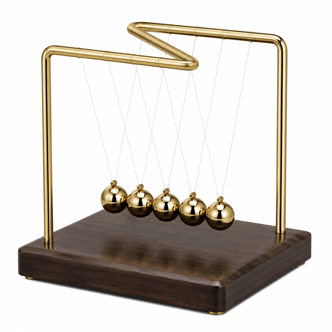 Newtonpendel Tischdekoration 5 Kugeln Goldfarben