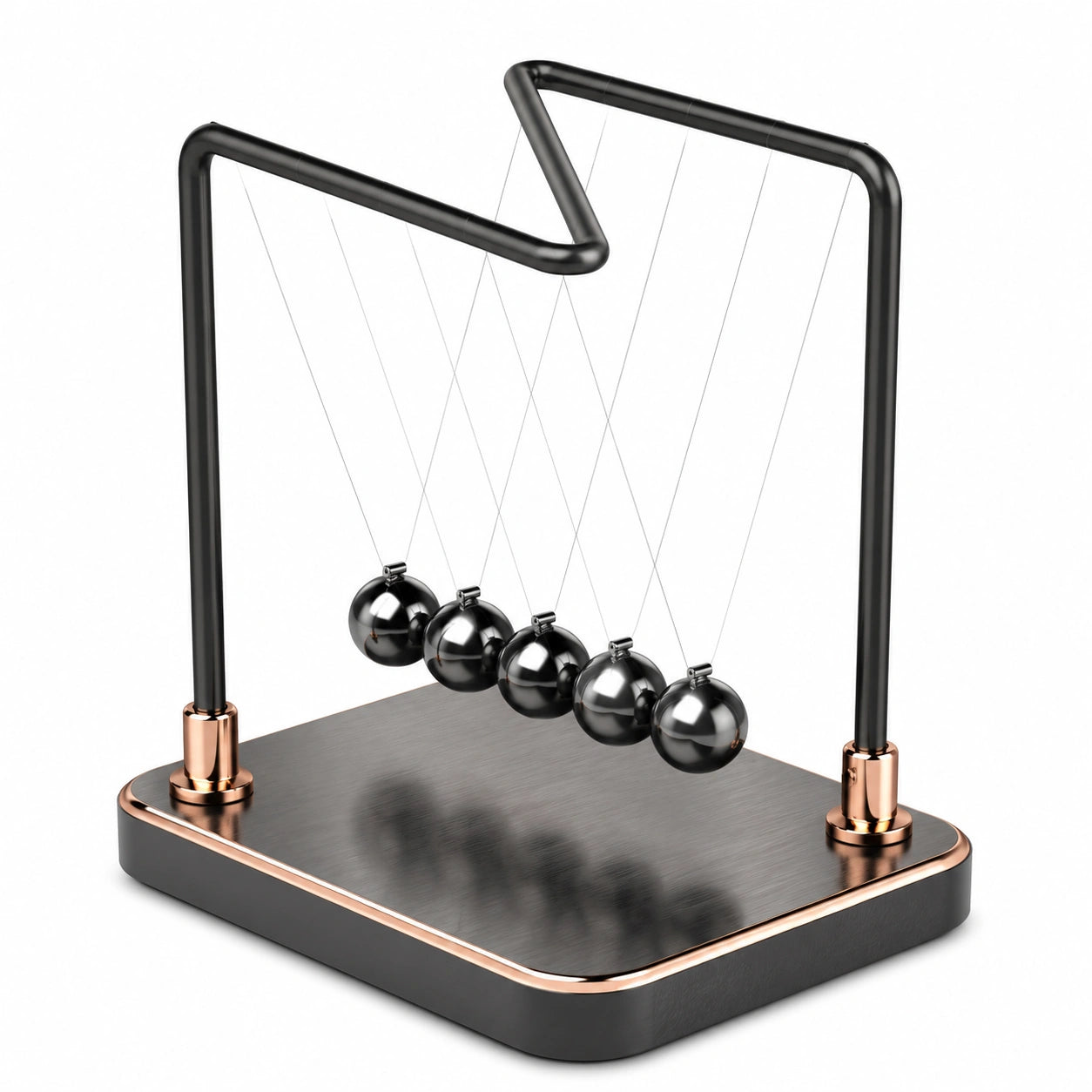 Newton Pendel Kugelstoßpendel mit Schwarz-Roségold-Design