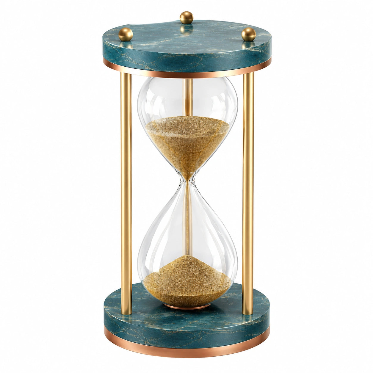 Elegante Sanduhr mit Marmor- und Goldakzenten, 30 Minuten