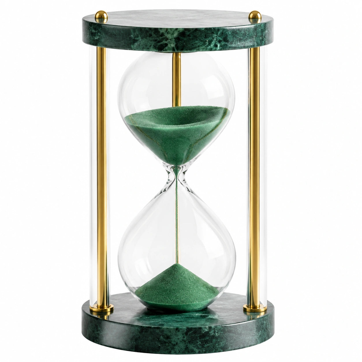 Grüne Sanduhr mit Marmor und Gold, 60 Minuten