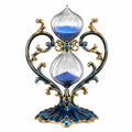 Dekorative Sanduhr Vintage Metall Blau Gold 25cm
