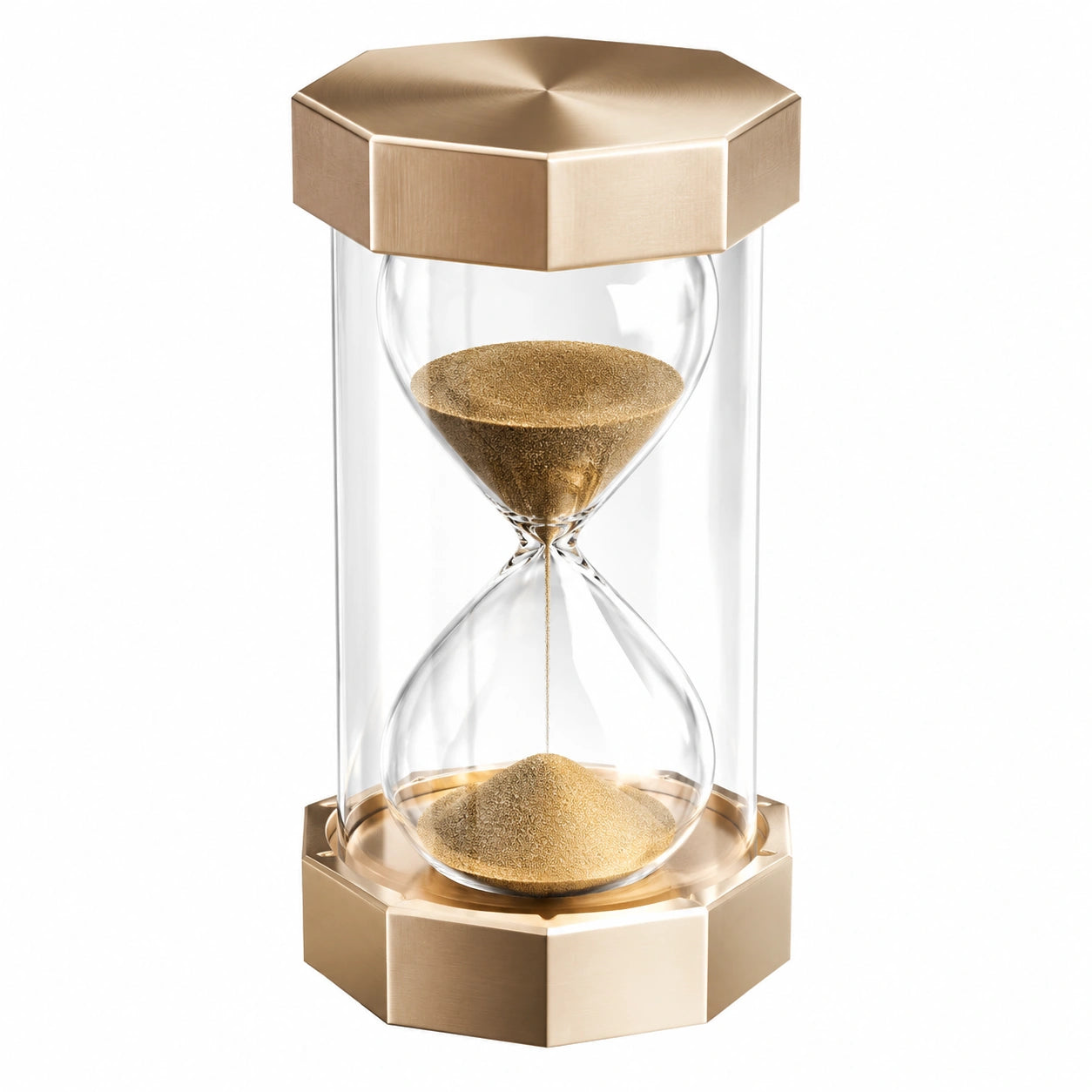 Elegante Sanduhr aus Glas in Gold