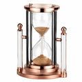Elegante Sanduhr mit Roségoldrahmen und Glaszylinder