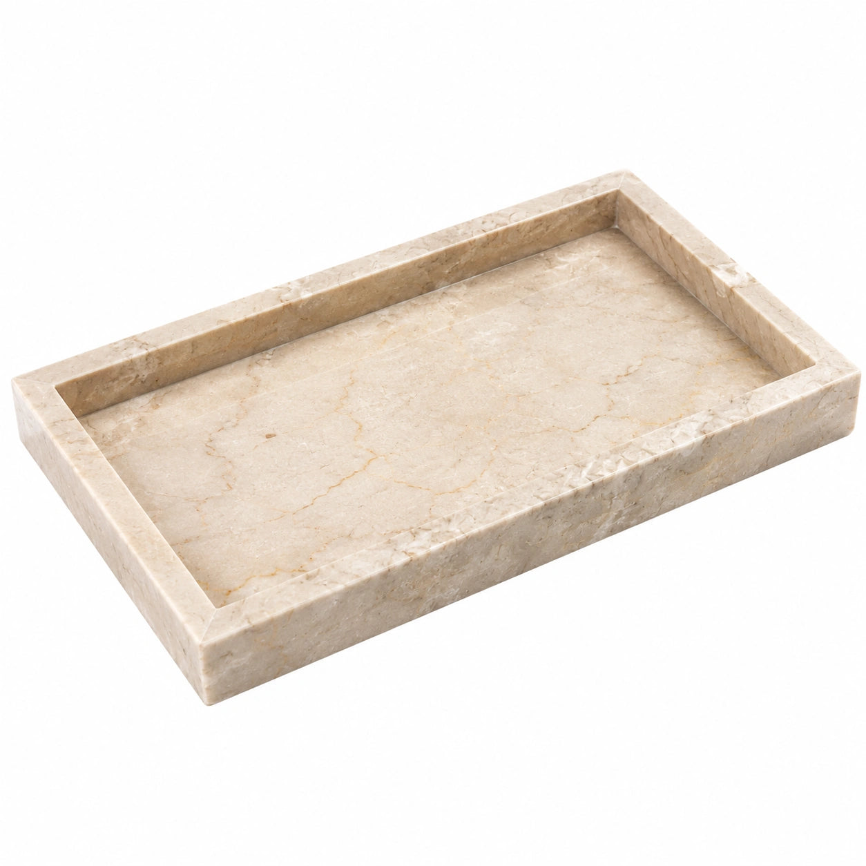 Beige Rechteckiges Marmor Tablett 30x20cm