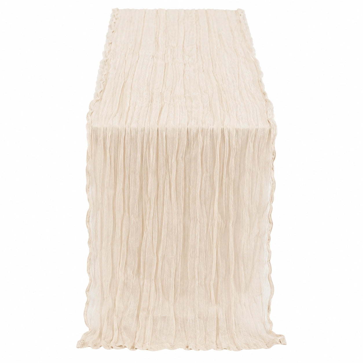 Crinkle-Design Tischläufer Beige 180x30 cm